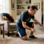 Homeowner checking HVAC air filter