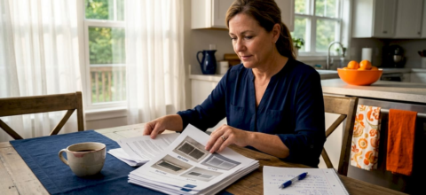 Property owner reviewing duct cleaning documents