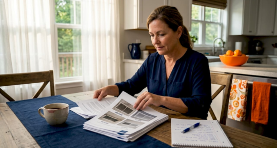 Property owner reviewing duct cleaning documents