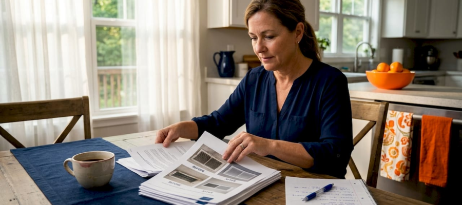 Property owner reviewing duct cleaning documents