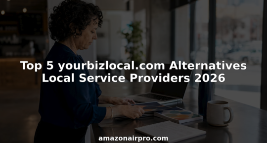 Woman organizing local service brochures at table