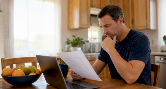 Homeowner reviewing duct cleaning options at home