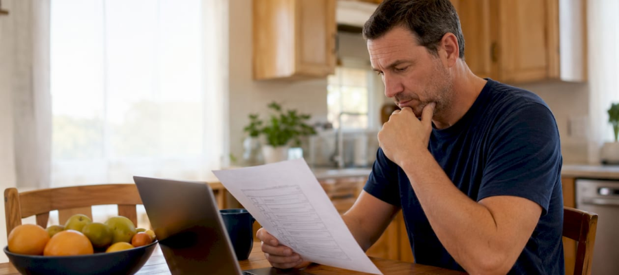 Homeowner reviewing duct cleaning options at home