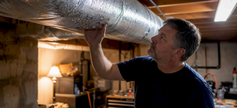 Condensation forming on attic HVAC duct