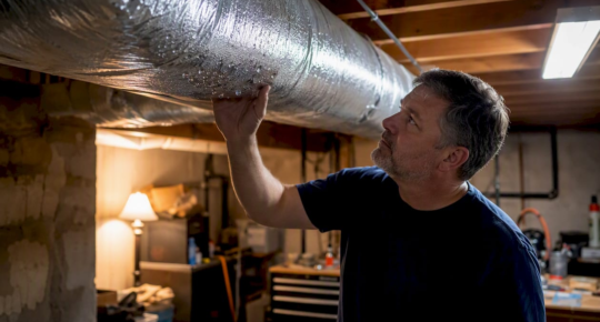 Condensation forming on attic HVAC duct
