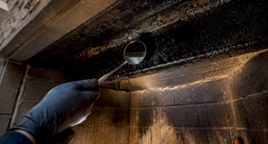 Glazed creosote on fireplace damper