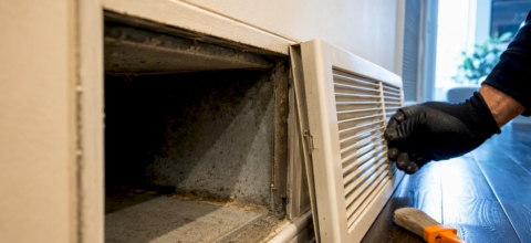 Smoke residue inside residential return duct