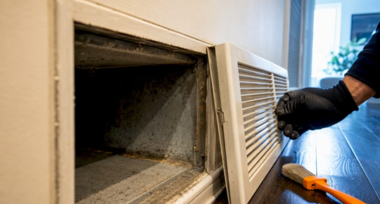 Smoke residue inside residential return duct