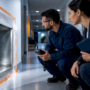 Healthcare duct inspection beside containment area