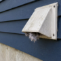 Lint caught at an exterior dryer vent